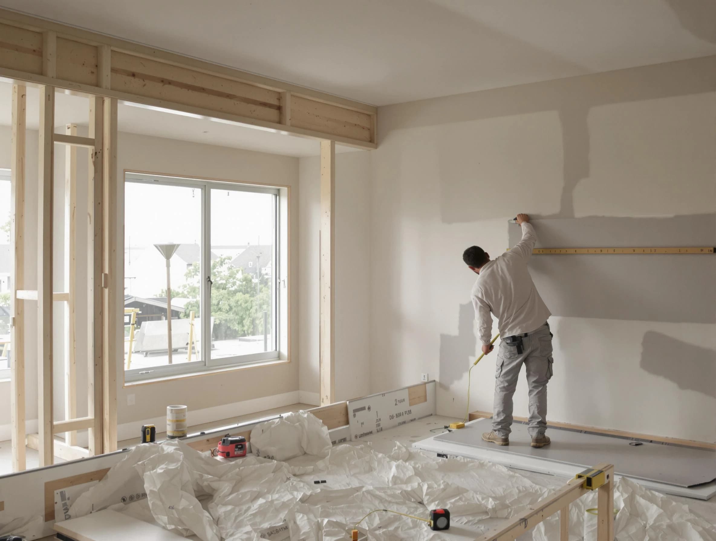 Kent House Painters installing new drywall in Kent, OH