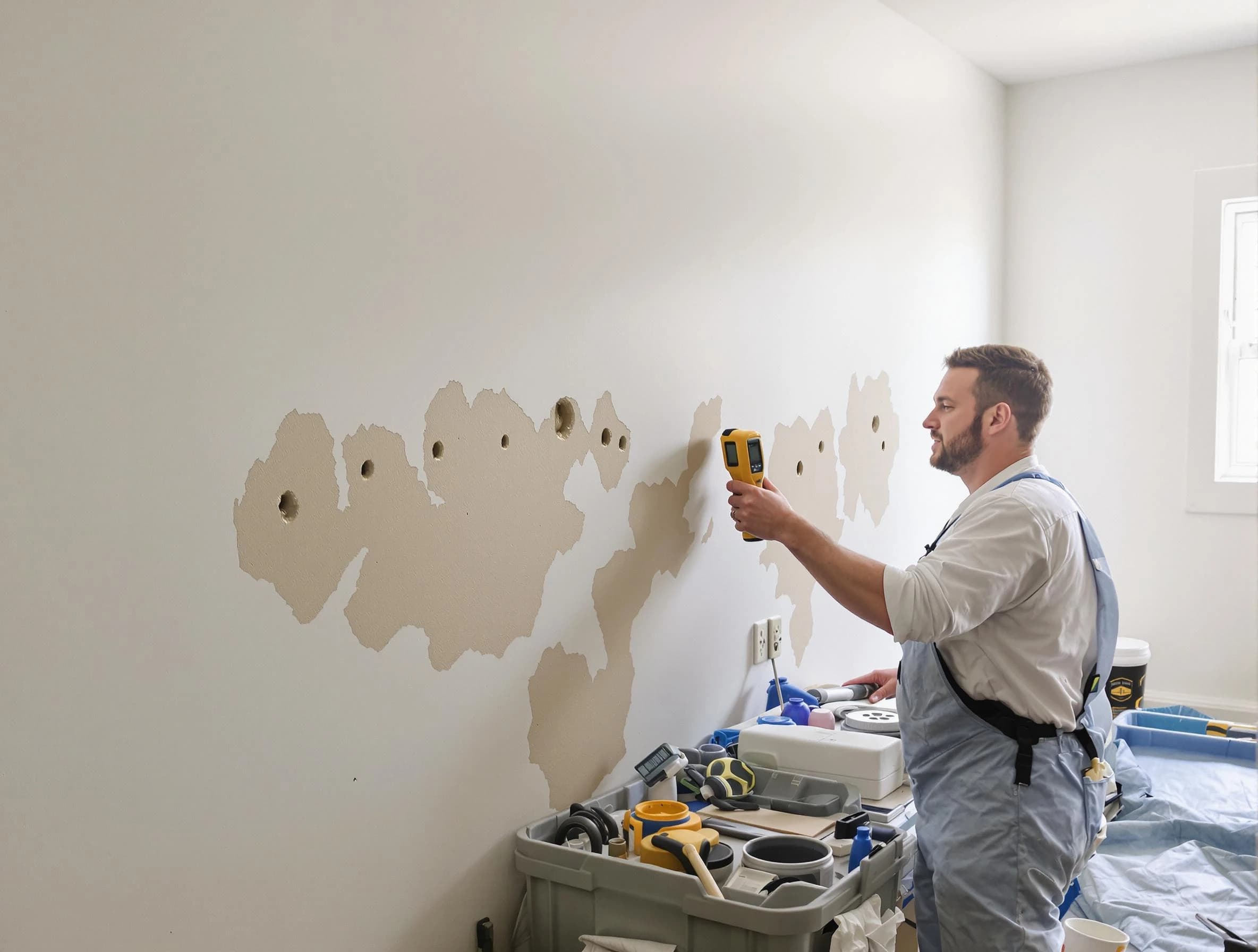 Kent House Painters repairing damaged drywall in Kent