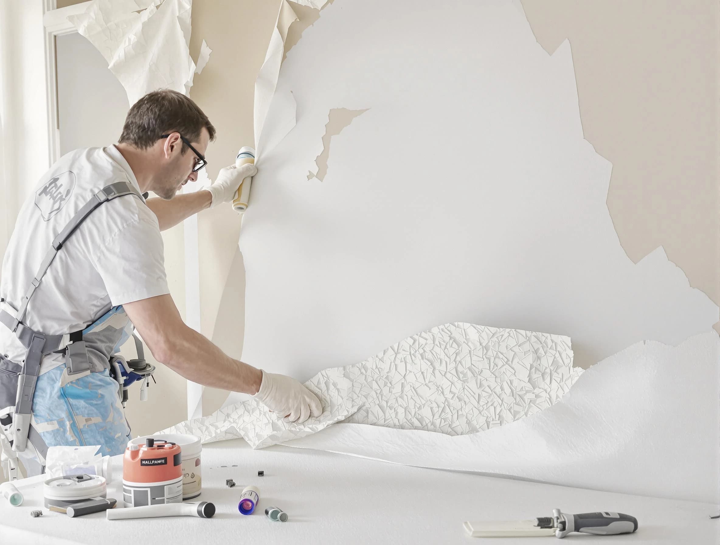 Detailed wallpaper removal and wall prep by Kent House Painters in Kent